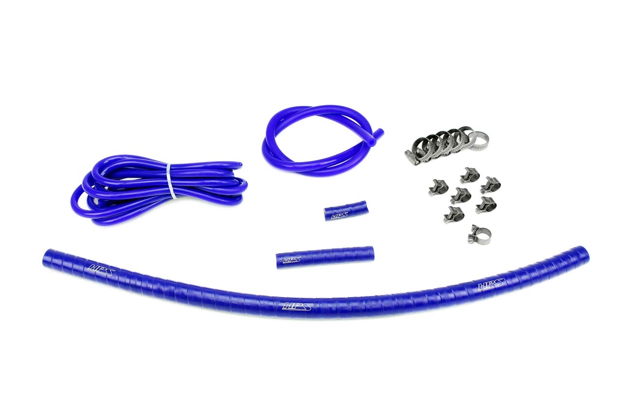 HPS Blue Reinforced Silicone Vacuum & Breather Hose Kit 57-2013-BLUE | High-Performance Automotive Replacement | Perfect for Engine Breather & Vacuum Systems