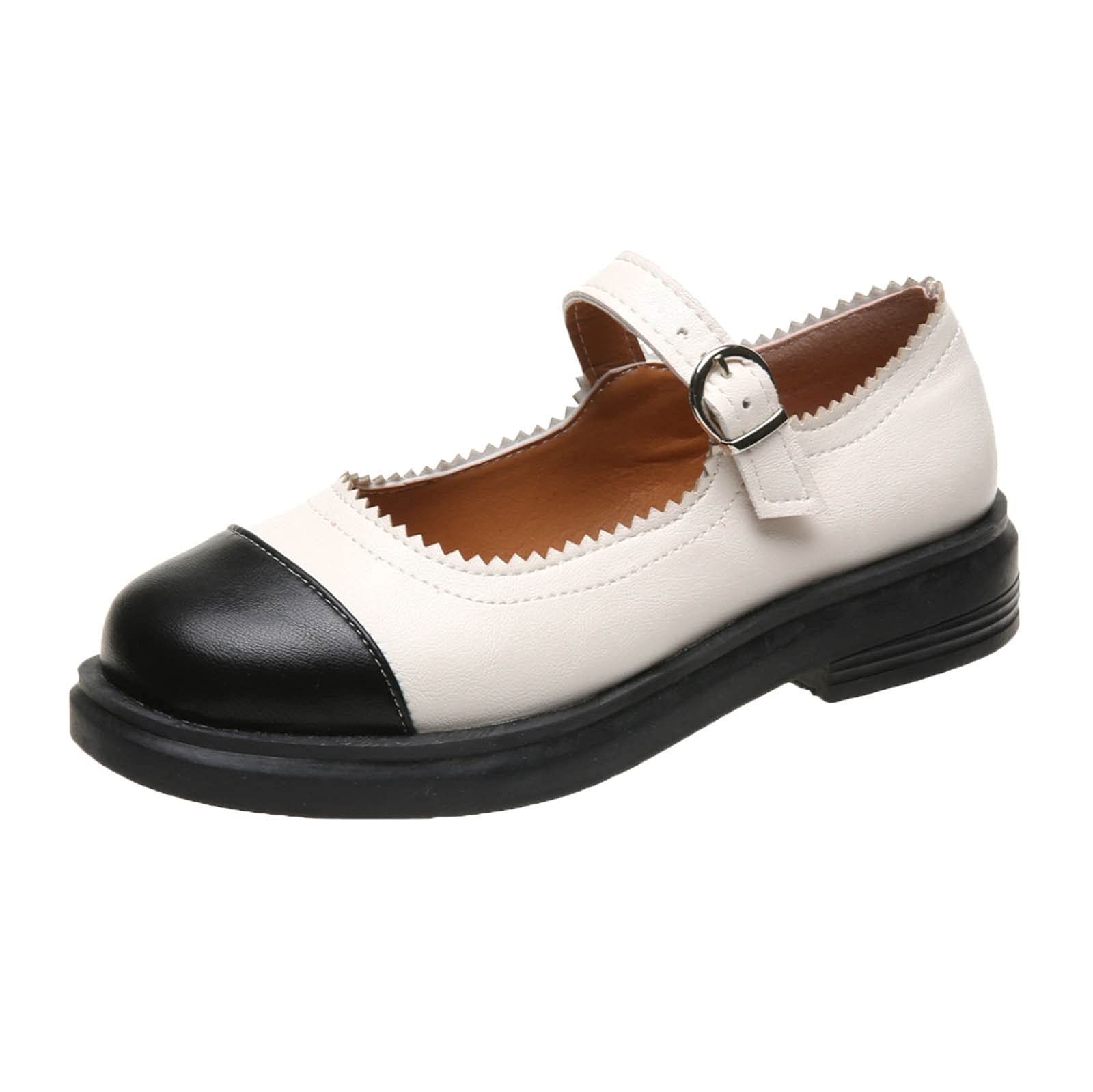 Comfortable Women's Casual Flat Shoes - British Retro Style Low Heel Slip-On Loafers for Everyday Wear (Beige, Size 7.5) | Perfect for Office, Walking & Travel