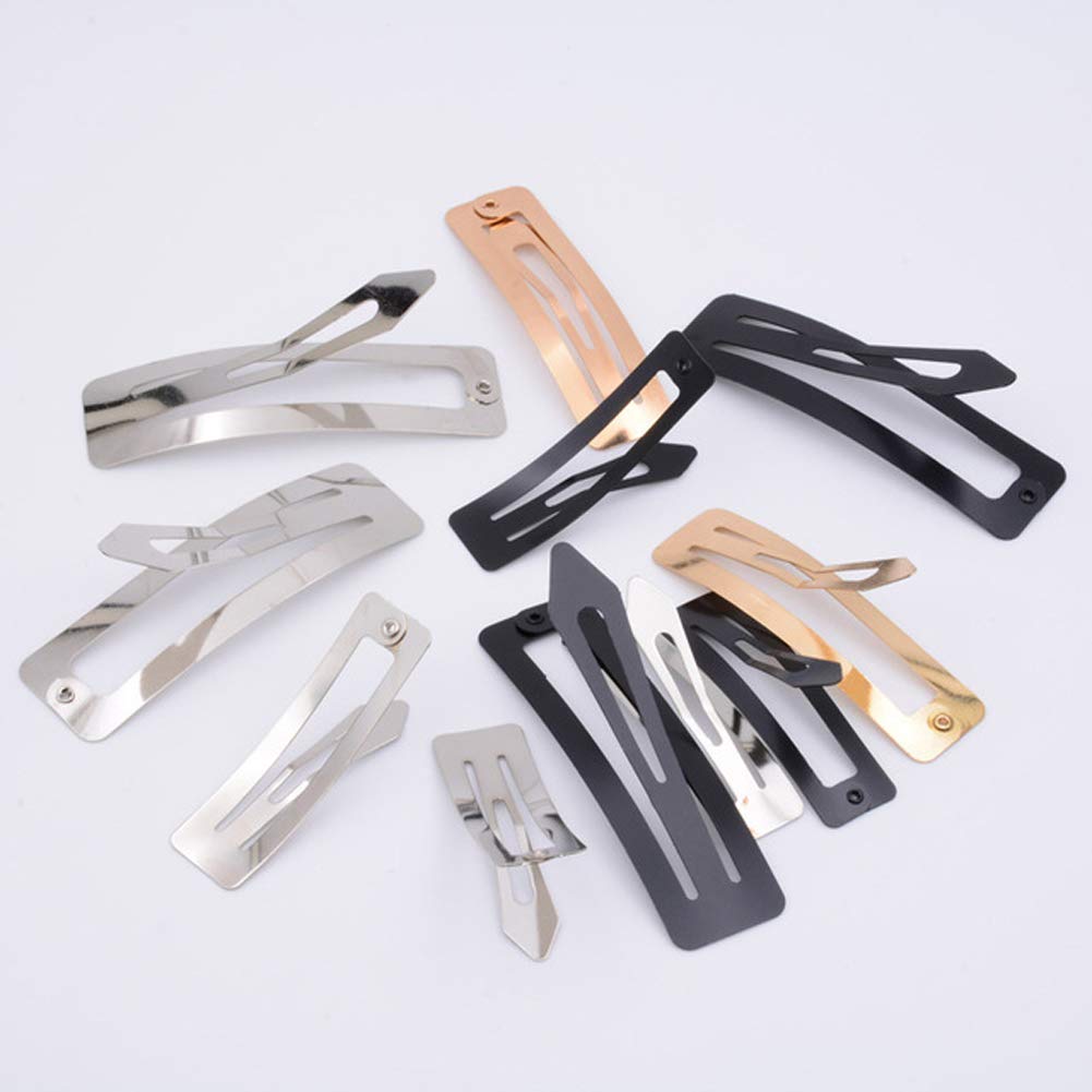 30Pcs No Slip Metal Snap Hair Clips for Women & Girls - Silver, Black, Rose Gold Hair Barrettes (60mm) | Secure Hair Grip for Thin, Thick & Curly Hair | Perfect for School, Work, Parties & Everyday Styling