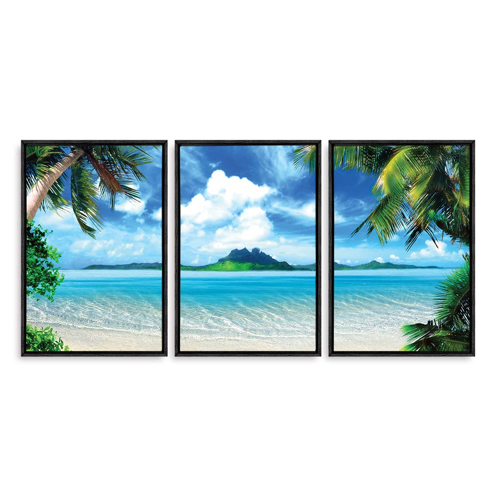 3 Piece Framed Canvas Wall Art Set - Scenery Landscape Prints for Living Room & Bedroom Decor - 16