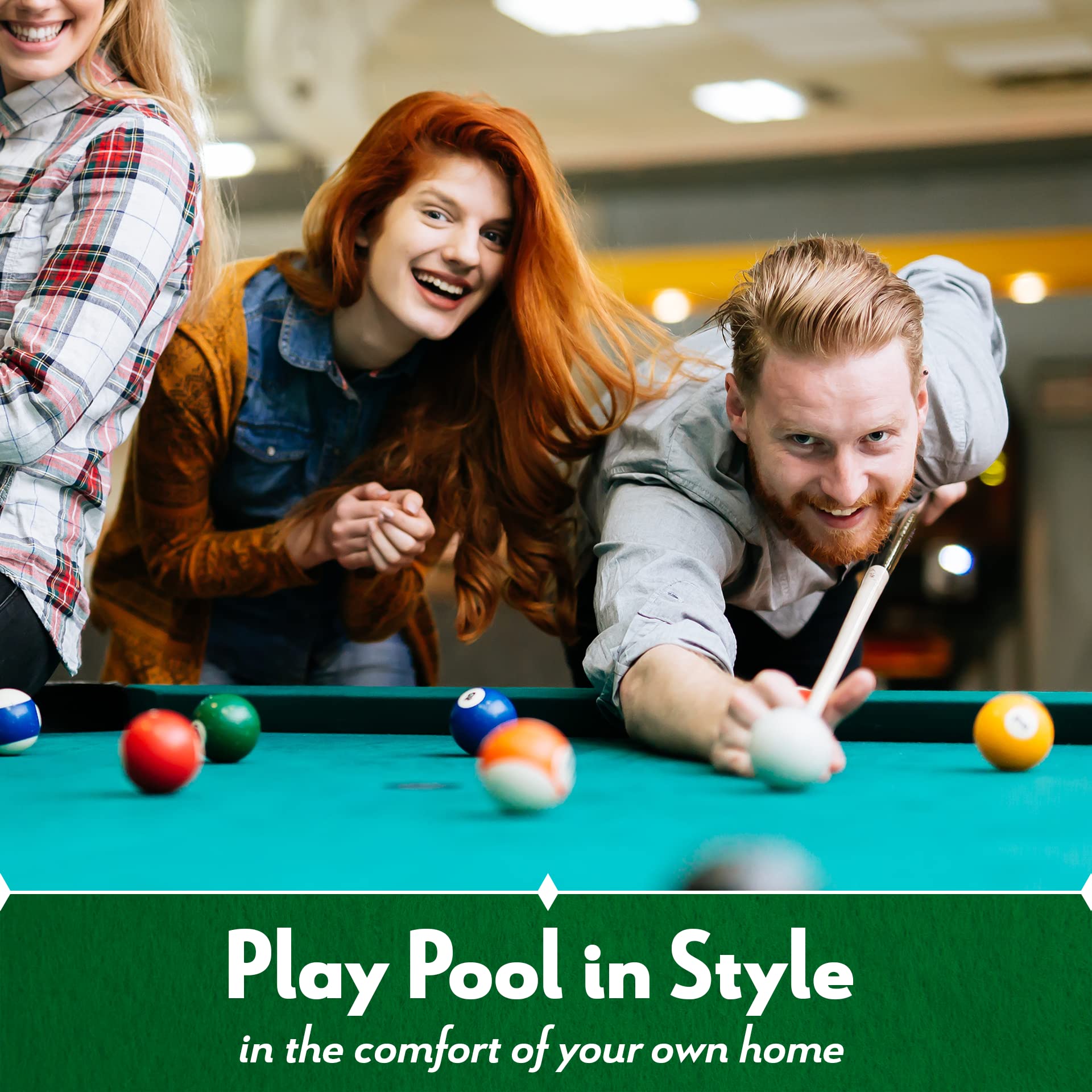 ISZY 8-Slot Wooden Billiard Cue Rack with Ball Holder & 4 Score Counters - Pool Stick Organizer for Home Game Rooms, Bars, and Billiard Halls