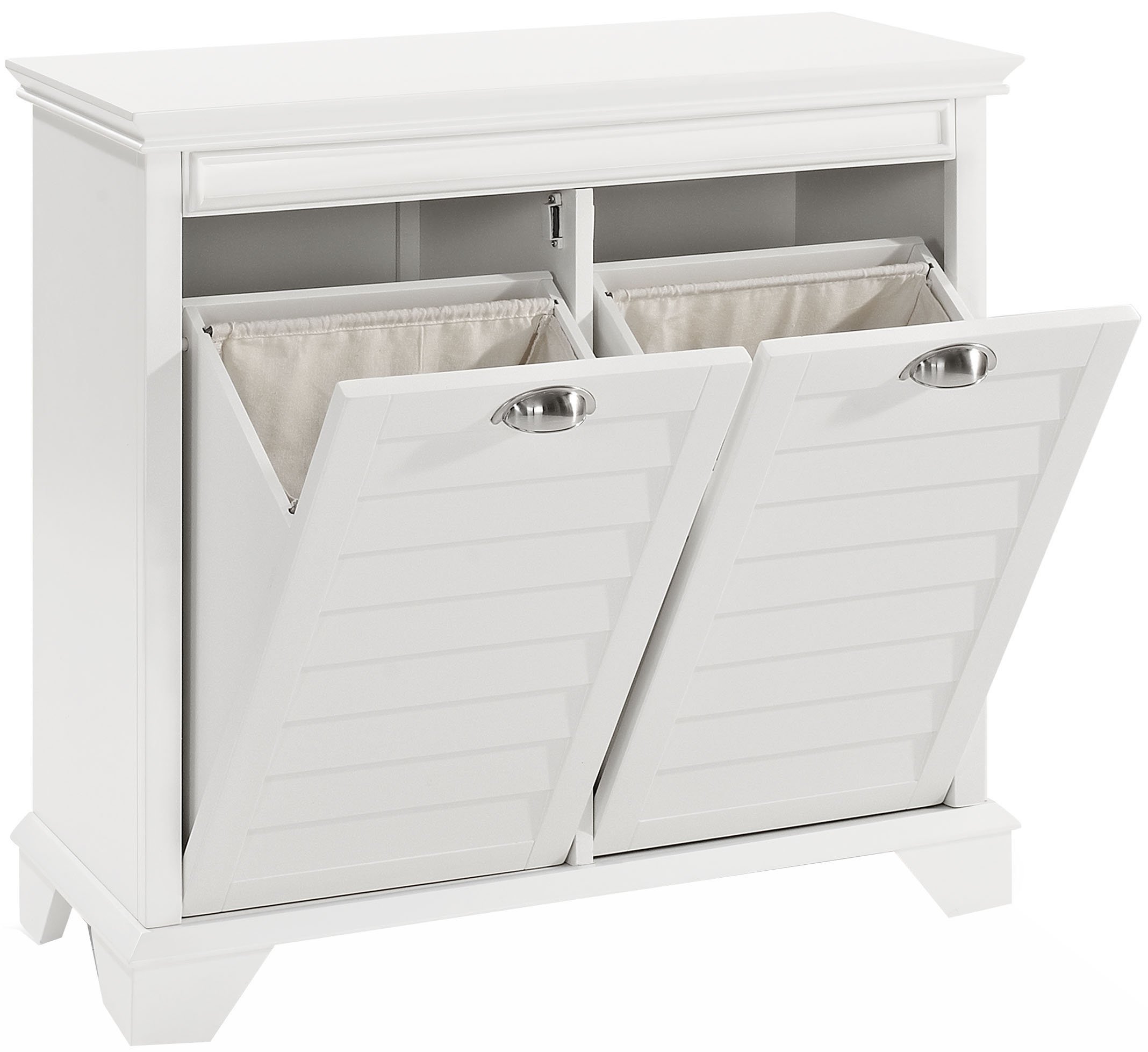 Crosley Furniture Lydia Laundry Hamper with Linen Sorting Bags - White Bathroom Storage Organizer for Clothes, Towels & Home Organization | Perfect for Bedroom, Laundry Room & Bathroom Storage Solutions