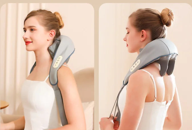 Rechargeable Trapezius Neck Massager - Portable Shoulder & Neck Pain Relief with Heat Therapy - Perfect for Office, Travel & Home Use