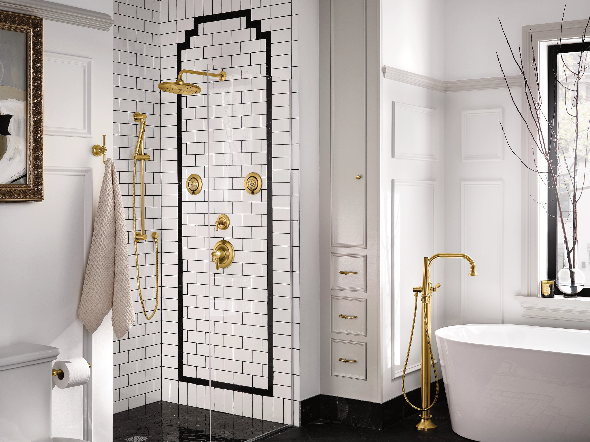 Colinet Chrome M CORE 4 Series Shower System - High Pressure Showerhead for Modern Bathrooms | Perfect for Home, Hotel & Spa Use