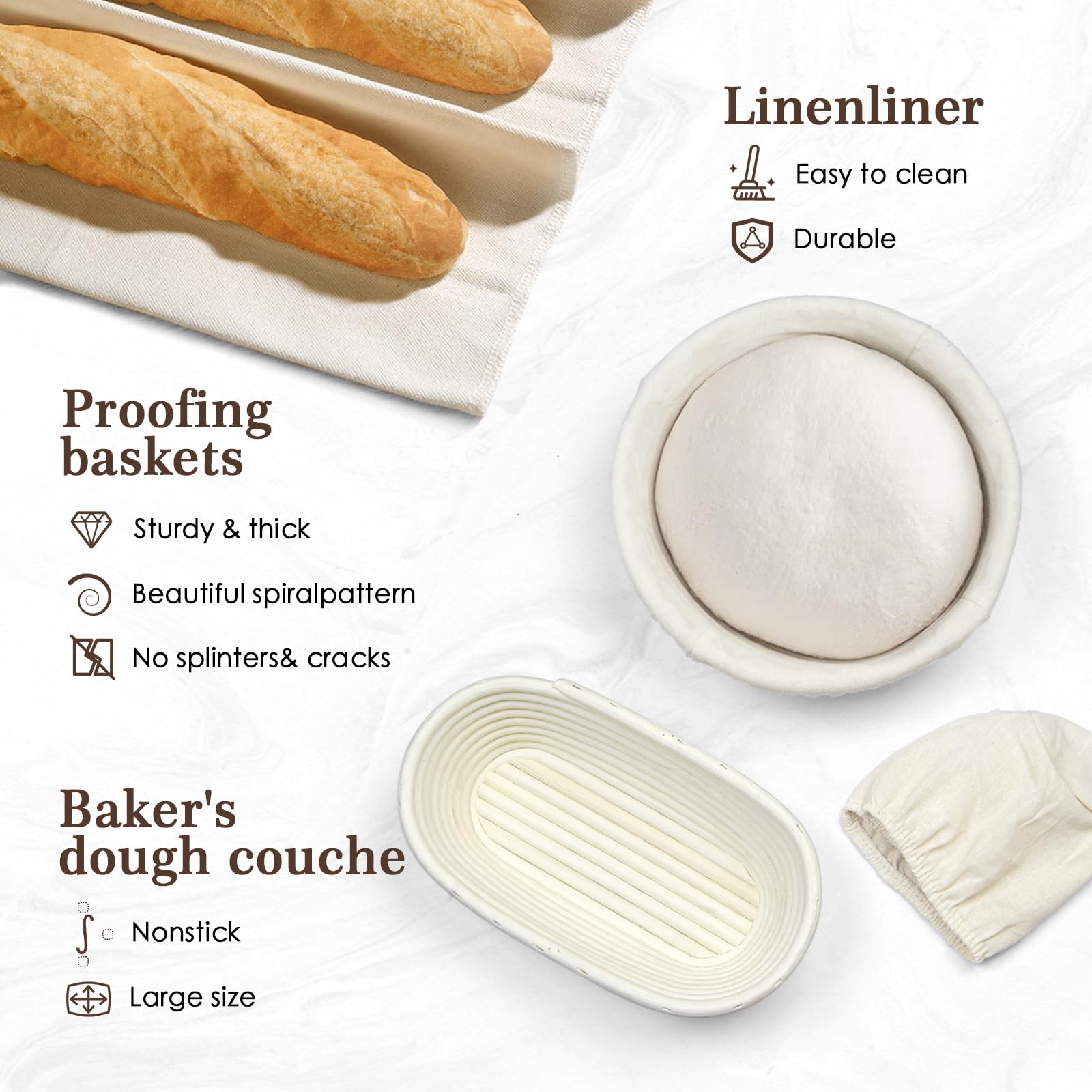 Sourdough Bread Baking Kit - 13-Piece Set with 9