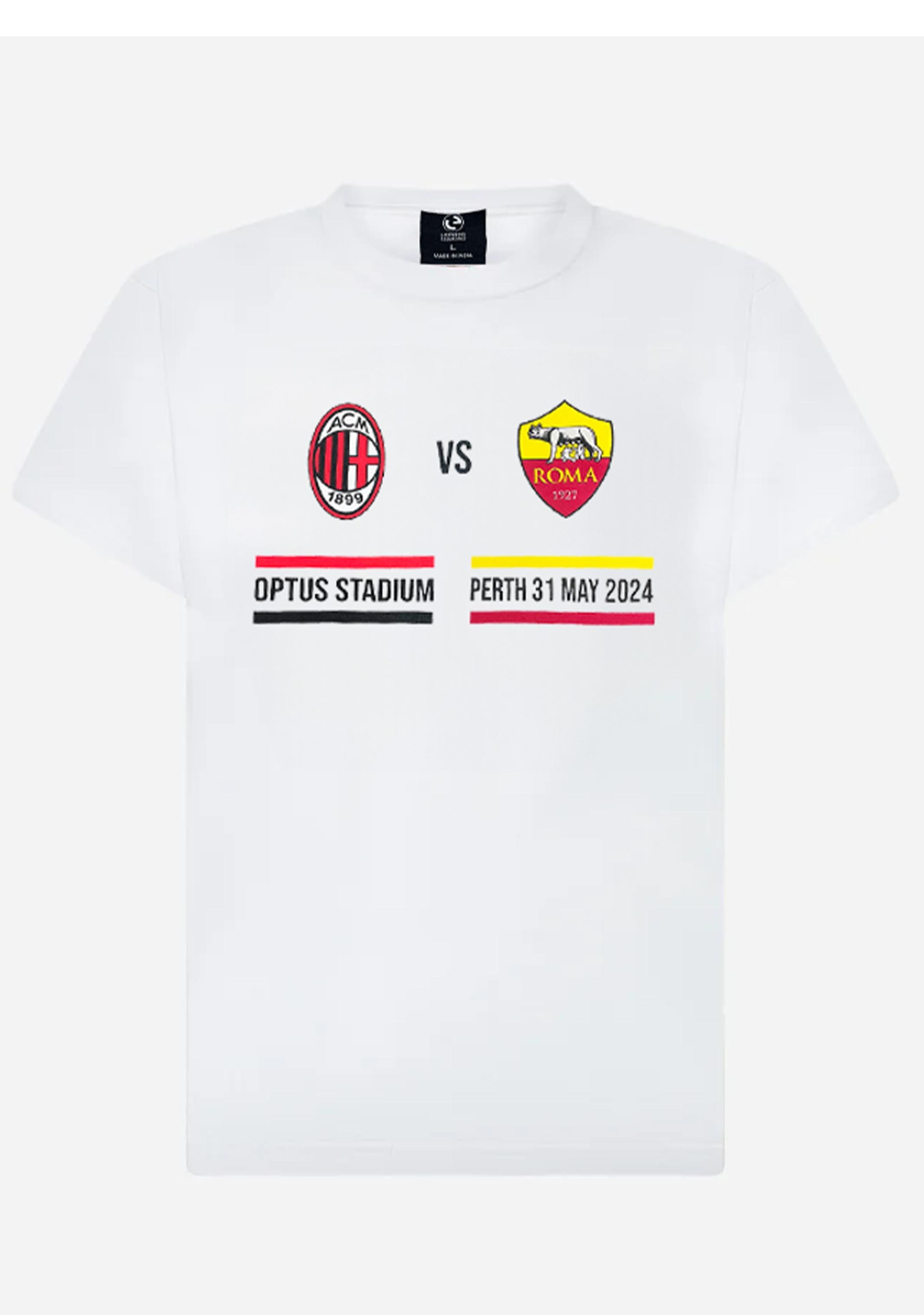AC Milan vs AS Roma Perth Tour 2023 Official Event T-Shirt - Soccer Fan Jersey for Men & Women - Perfect for Match Days, Gifts & Soccer Enthusiasts