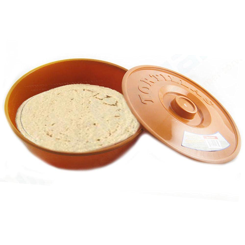 8 Inch Round Tortilla Warmer Container - Microwave Safe Taco & Pita Bread Keeper - Beige | Perfect for Keeping Flatbreads Warm for Tacos, Wraps & Sandwiches