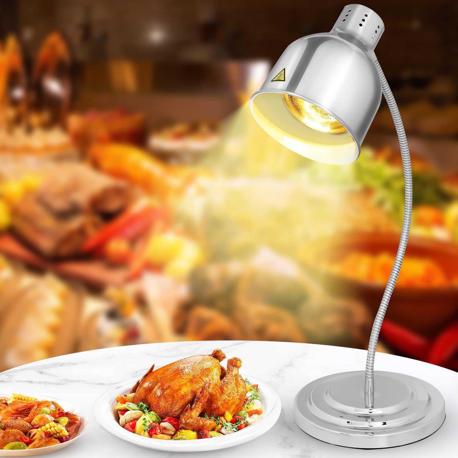 Commercial Food Warmer Lamp 250W - Restaurant Kitchen Buffet Heat Lamp for Food Heating & Preservation - Single Head Food Heat Lamps for Catering, Home Use, Buffets & Food Service - Perfect for Keeping Dishes Warm in Restaurants, Cafeterias & Events