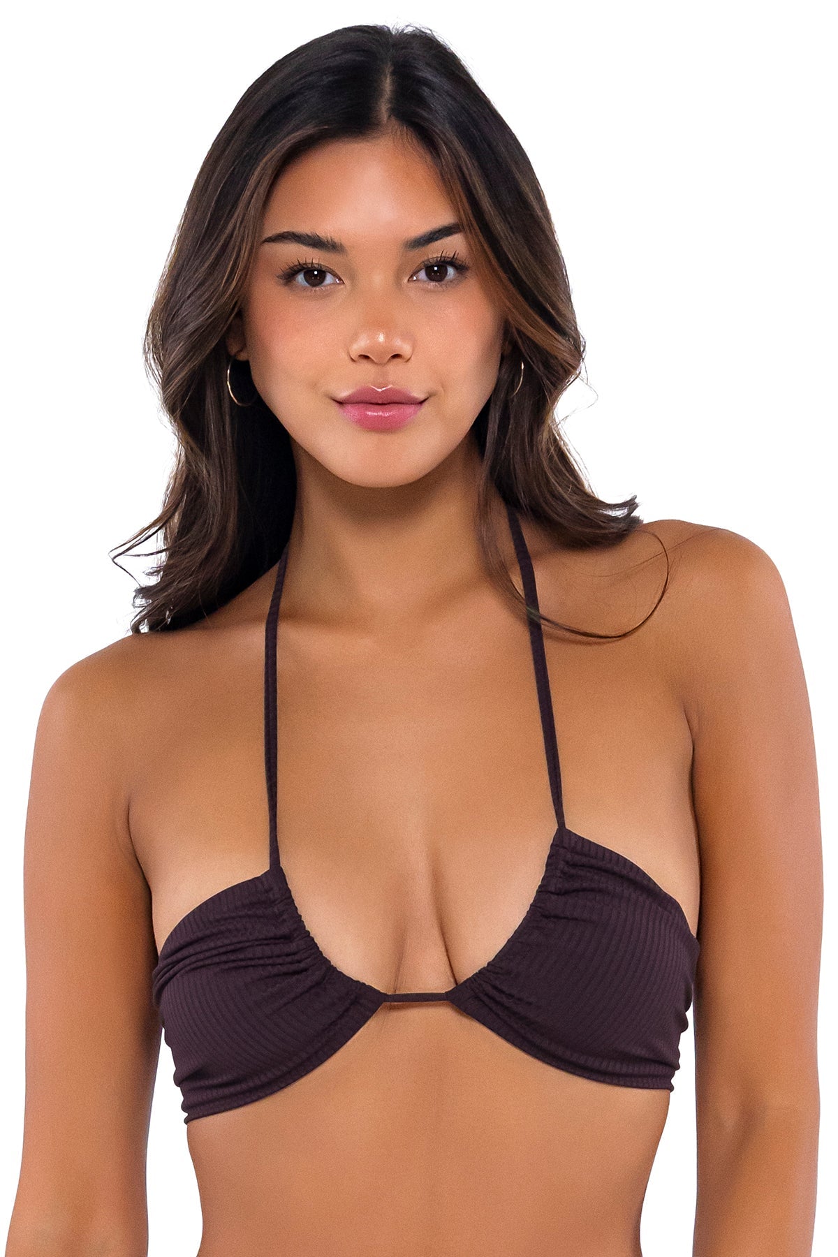 B Swim Java Flat Rib Sasha Bikini Top - Women's Stylish Swimwear for Beach & Pool - Perfect for Summer Vacations, Resort Getaways, and Tropical Holidays