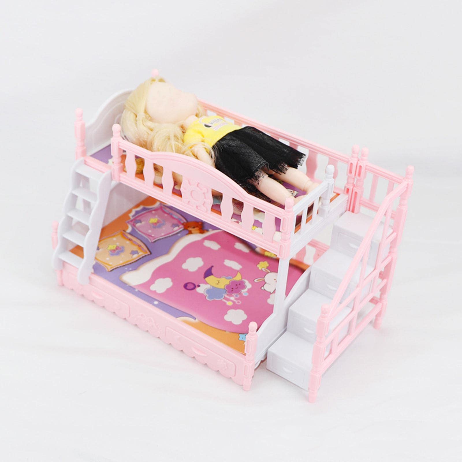 Amagogo 1:12 Scale Miniature Dollhouse Furniture Set - Replacement Bunk Beds for Dolls, Perfect for DIY Dollhouse Decor & Kids Pretend Play