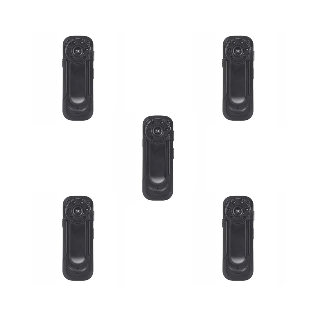 NeaxgeandX 5-Pack Mini Body Camera - WiFi Enabled Personal DVR with Motion Detection - Ideal for Security, Surveillance, and Outdoor Activities