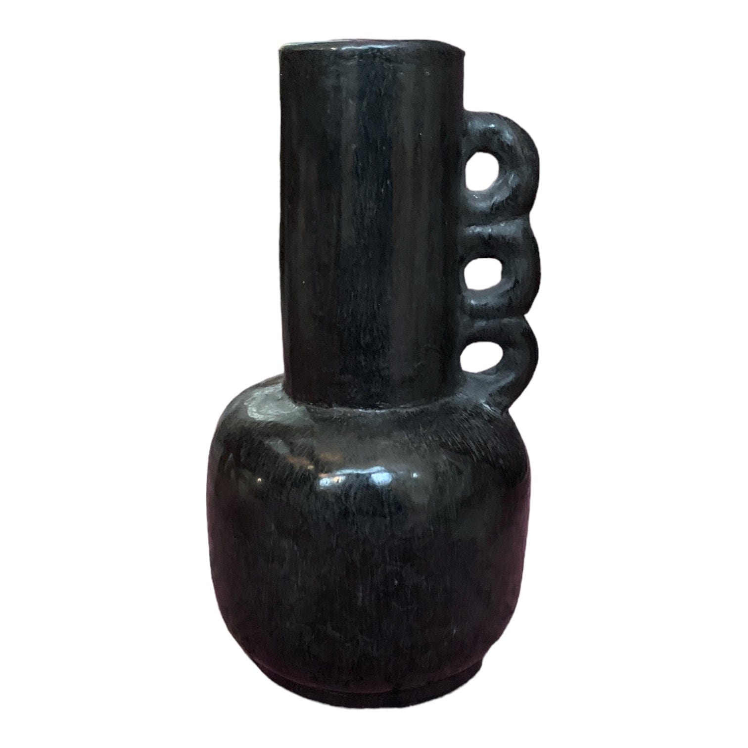 Elegant Black Ceramic Clutch Vase - Modern Home Decor for Centerpieces, Weddings & Tabletop Displays