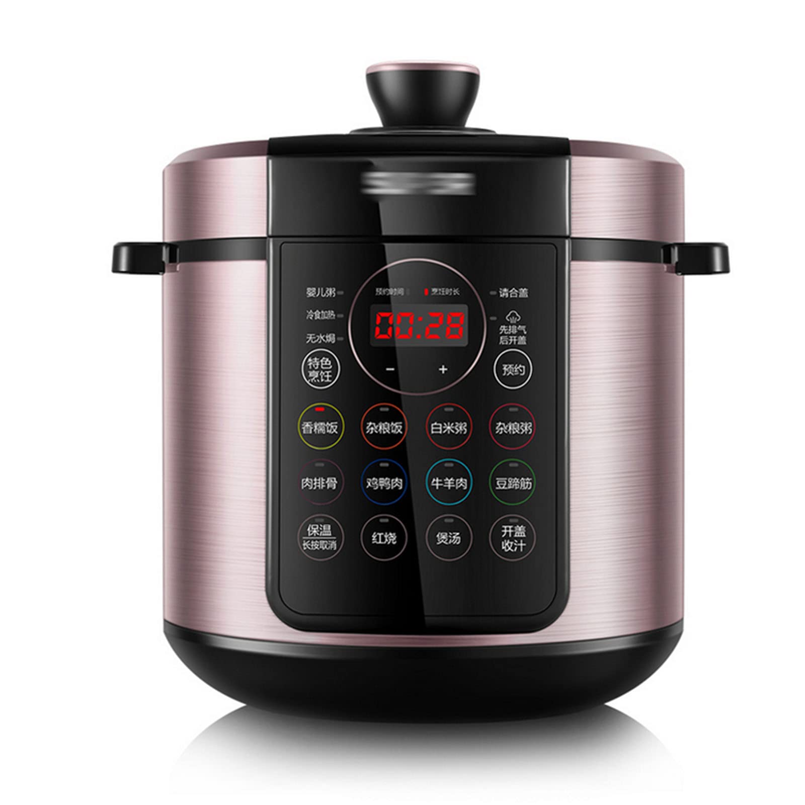 BYCDD Electric Pressure Cooker, 10-in-1 Digital Instant Pot with High/Low Pressure Cooking, LED Display, Delay Timer & Non-Stick Inner Pot (31x31x50cm, Purple) - Perfect for Meal Prep, Slow Cooking, Rice Making & Family Dinners