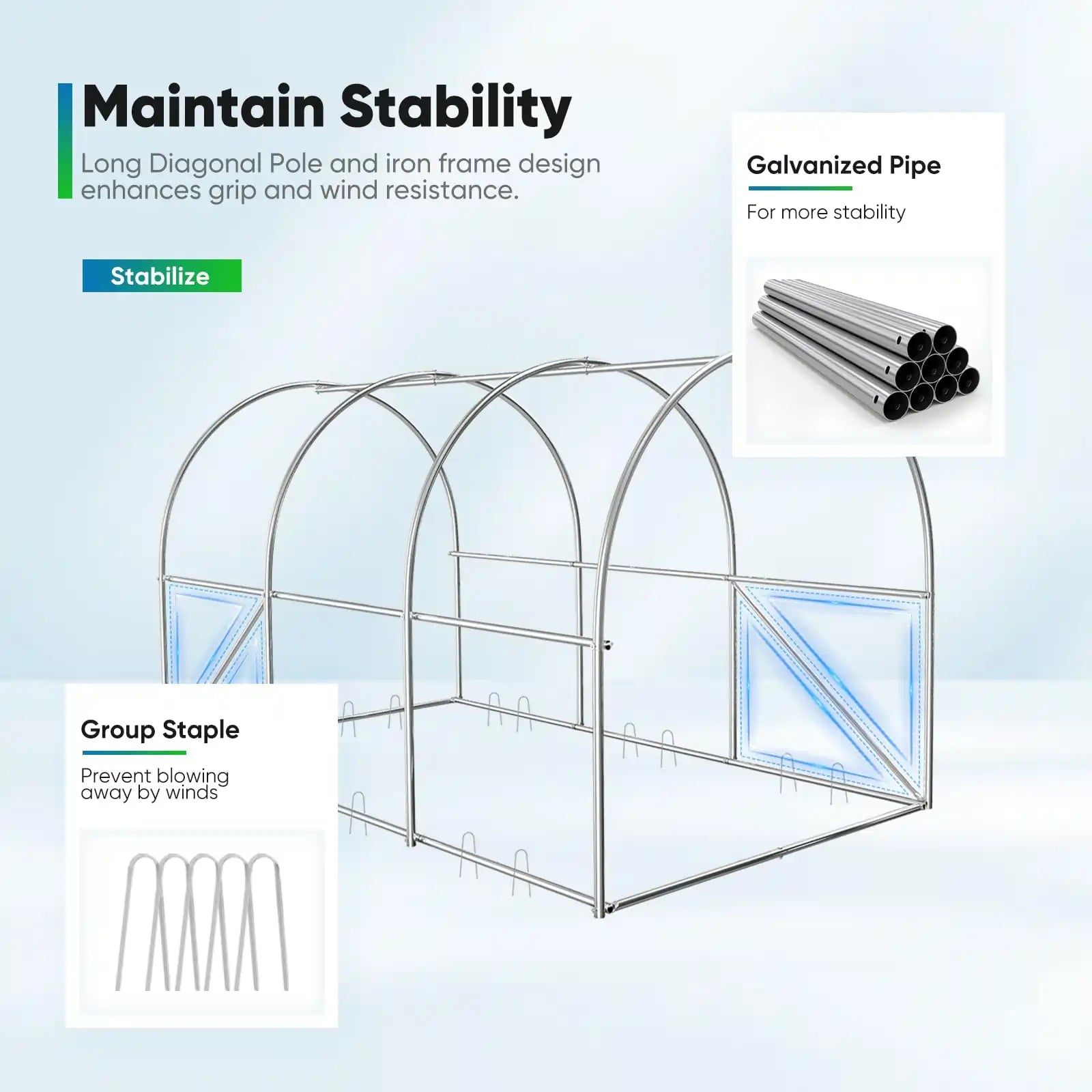 10' x 6.6' x 6.6' Walk-in Greenhouse for Outdoor Gardening - Durable Polycarbonate Panels with UV Protection - Perfect for Growing Vegetables, Flowers & Herbs in Backyard or Patio