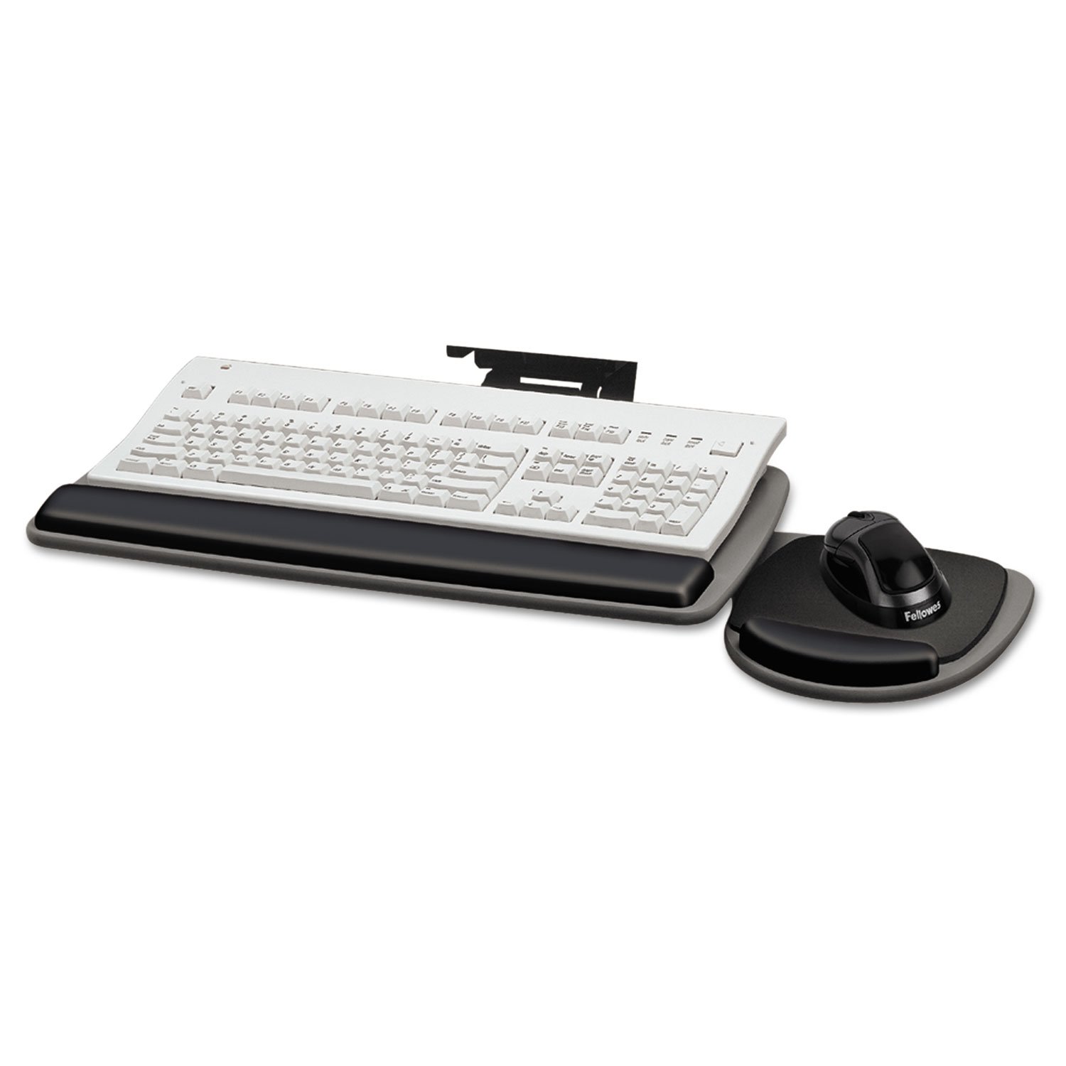 FEL93841 - Fellowes Adjustable Standard Keyboard Platform with Wrist Rest | Ergonomic Office Desk Accessory for Comfortable Typing | Perfect for Home & Office Workspaces