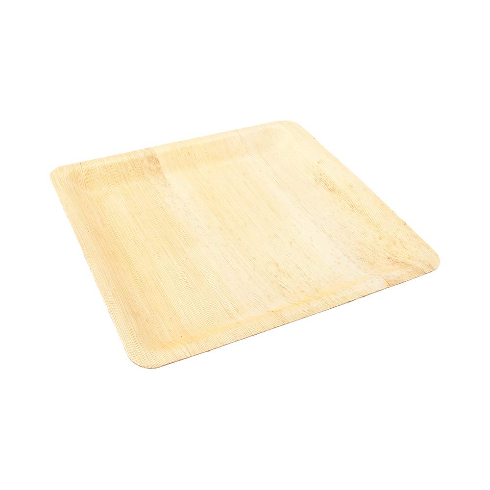 Eco-Friendly 9.8 x 9.8 Inch Square Disposable Bamboo Leaf Plates - 50 Pack Heavy-Duty Sustainable Dinnerware for Parties, Weddings, Catering & Outdoor Events - Perfect for Eco-Conscious Gatherings & Special Occasions
