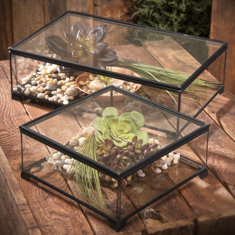 J Devlin - Large Clear Glass Display Box for Holiday Home Decor, Wedding Keepsake Card Holder, Jewelry Organizer - Perfect for Christmas, Bridal Showers & Gift Packaging (Box 748)
