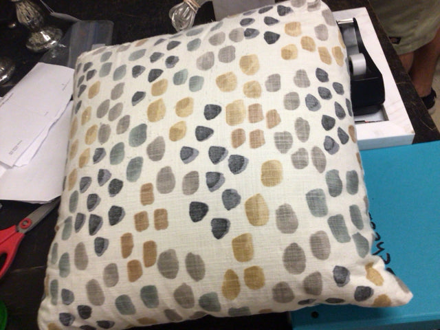 White Dot Pattern Pillow - Stylish Decorative Throw Pillow for Sofa, Bed & Home Decor - Perfect for Living Room, Bedroom & Office