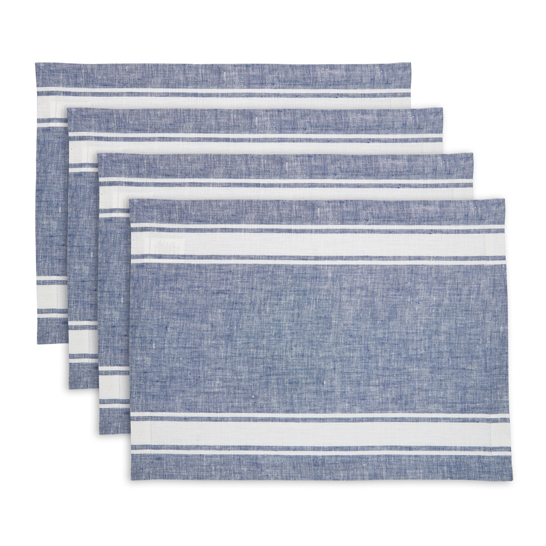 Farmhouse Stripe Placemats Set of 4 - Rustic Cotton Table Mats for Dining Room Decor, Kitchen Table Setting & Holiday Entertaining