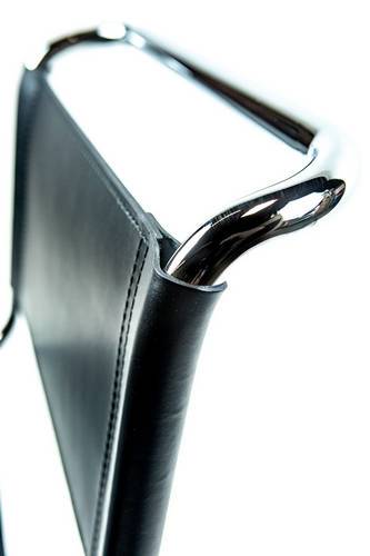 Mart Stam Cantilever Side Chair - Black Leather Upholstered Modernist Design for Living Room, Office & Dining Space
