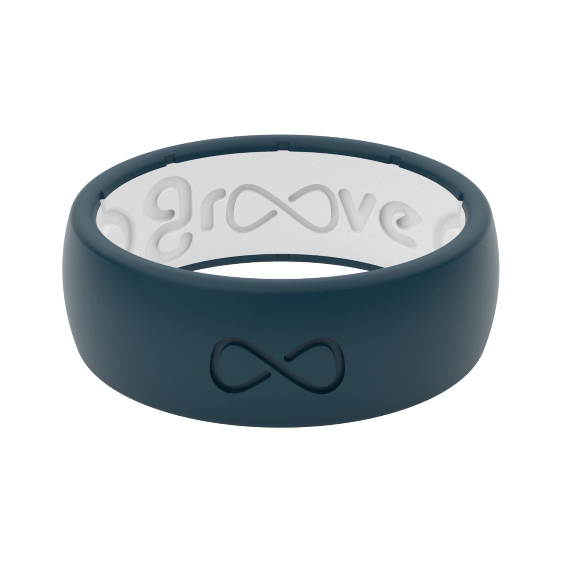 Groove Life Solid Silicone Ring for Men - Breathable Rubber Wedding Band with Unique Design & Lifetime Warranty | Comfort Fit for Active Lifestyle, Gym, Swimming & Outdoor Adventures
