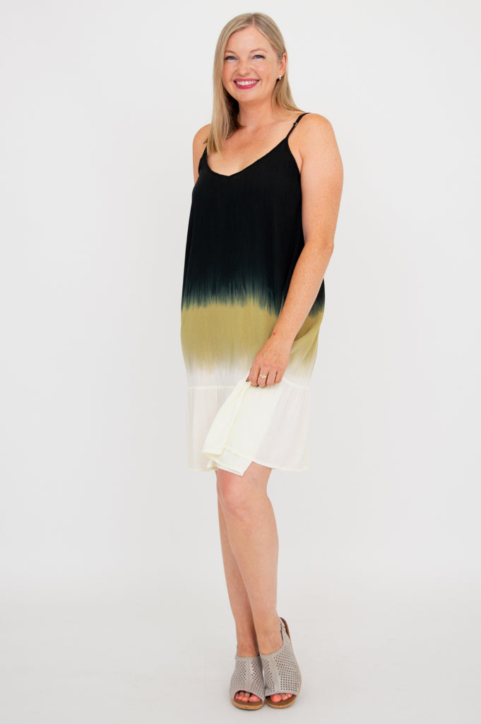 Ettie Dress - Black Dip Dye Women's Fashion Dress for Casual Wear, Date Night & Special Occasions