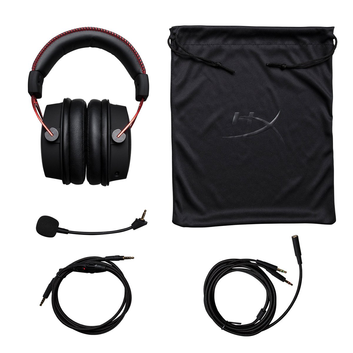 HyperX Cloud Alpha Wired Gaming Headset with Detachable Noise-Cancelling Mic - Dual Chamber Drivers, Memory Foam Ear Cushions for PC, PS4, Xbox & Nintendo Switch (Renewed, Black/Red) - Perfect for Competitive Gaming & Long Streaming Sessions