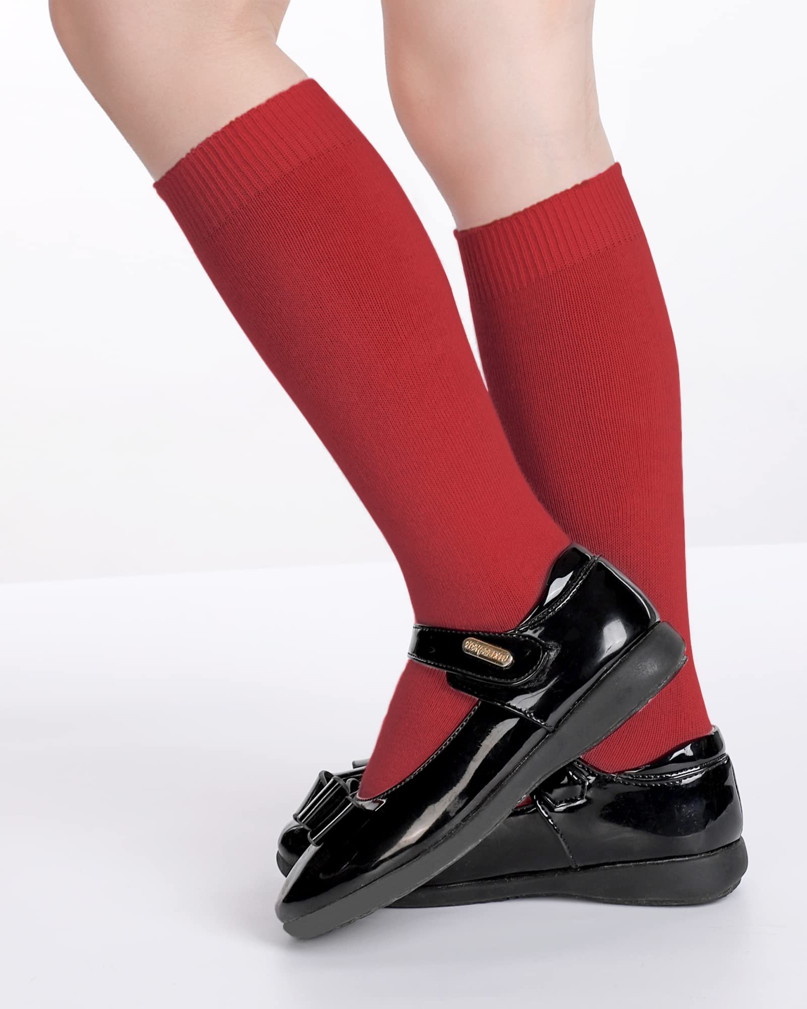 BOOPH Kids Knee High Socks for Boys & Girls - School Uniform Socks, Mid Calf Socks for Ages 3-14 Years - Perfect for School, Sports & Everyday Wear