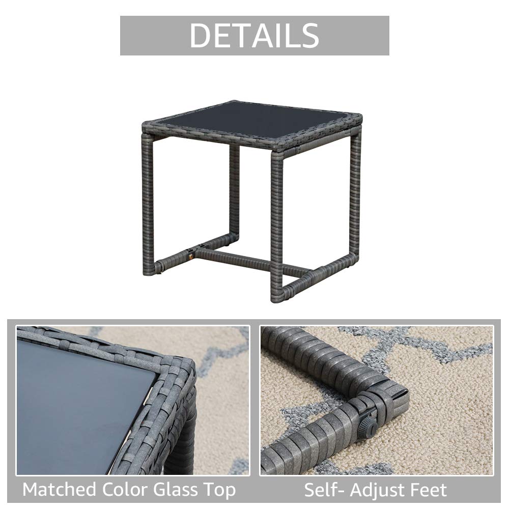 **Patiorama 3-Piece Outdoor Patio Furniture Set - Modern Wicker Rattan Bistro Set with Coffee Table for Garden, Balcony, Backyard & Poolside (Navy Blue) - Perfect for Relaxing, Entertaining & Outdoor Dining**
