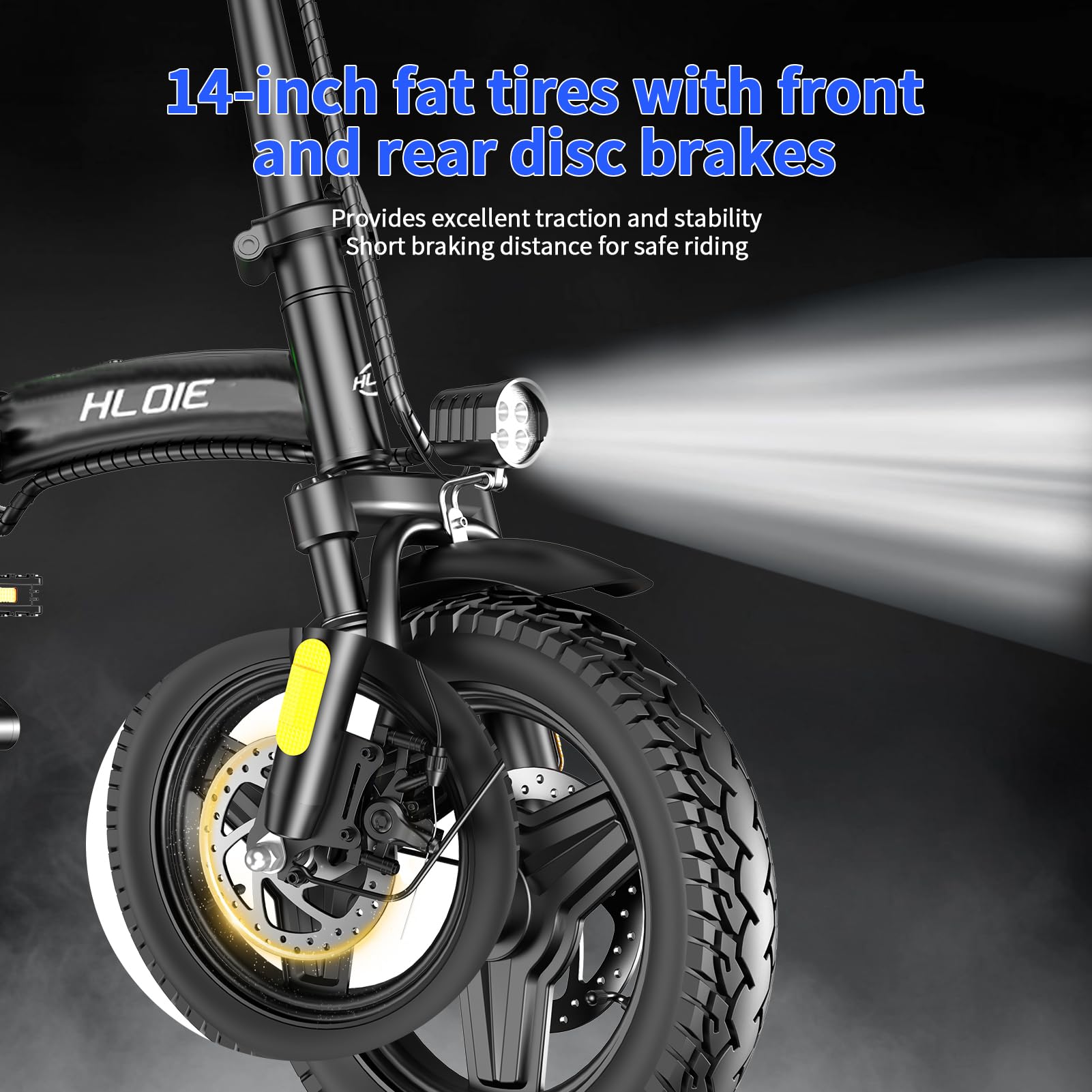 Foldable Electric Bike for Adults & Teens - 400W (Peak 500W) Motor, 23MPH Max Speed, 14
