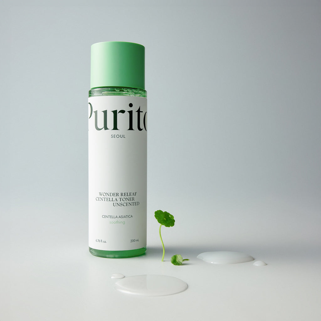 PURITO Wonder Releaf Centella Unscented Toner 200ml - Korean Skincare for Sensitive Skin, Hydration & Soothing - Perfect for Daily Calming Routine & Post-Treatment Care