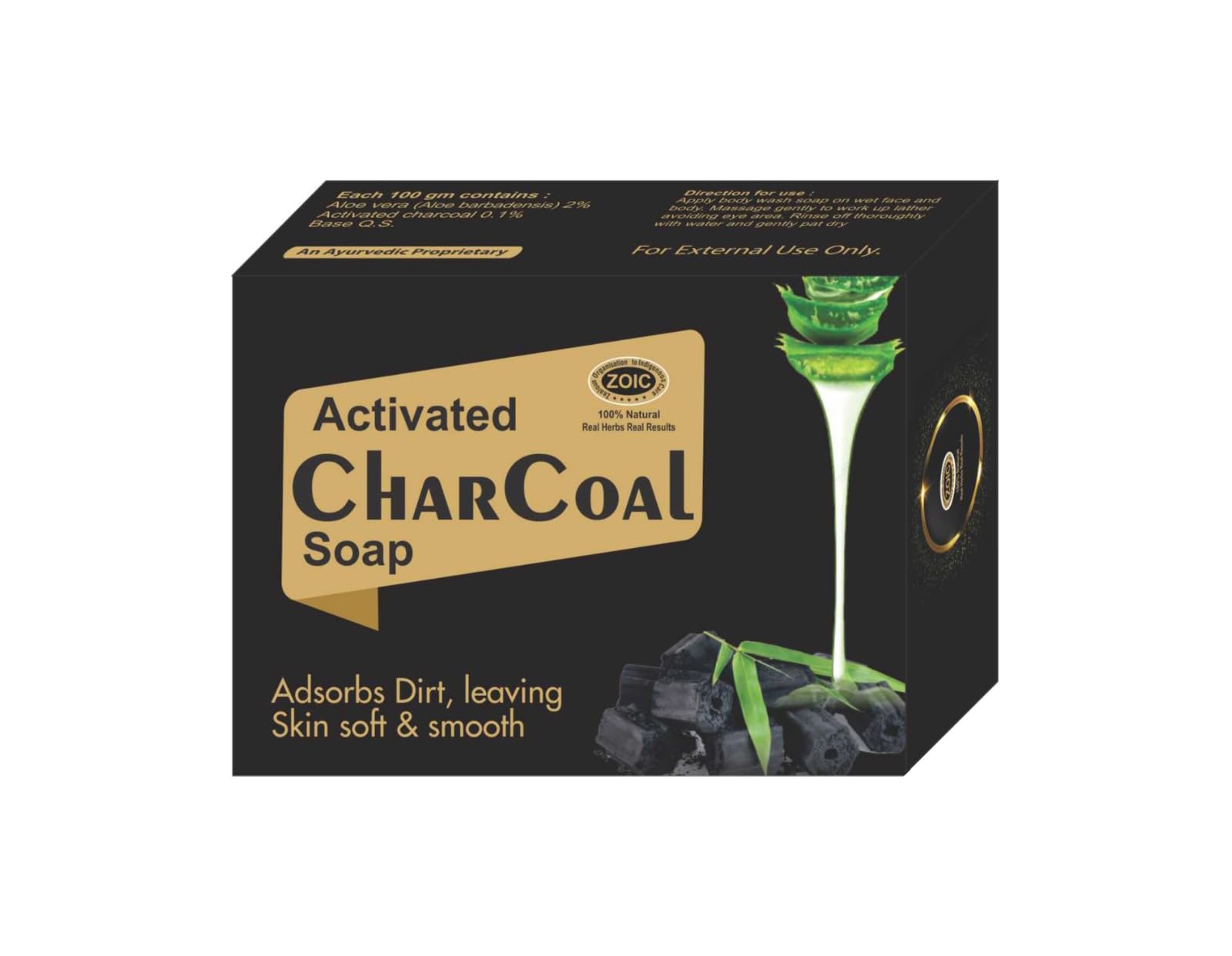 ZOIC PHARMACEUTICALS Activated Charcoal Body Soap for Deep Cleansing & Detox - Acne Treatment & Oil Control - Ideal for Men & Women with Sensitive Skin - Perfect for Daily Shower & Post-Workout Use