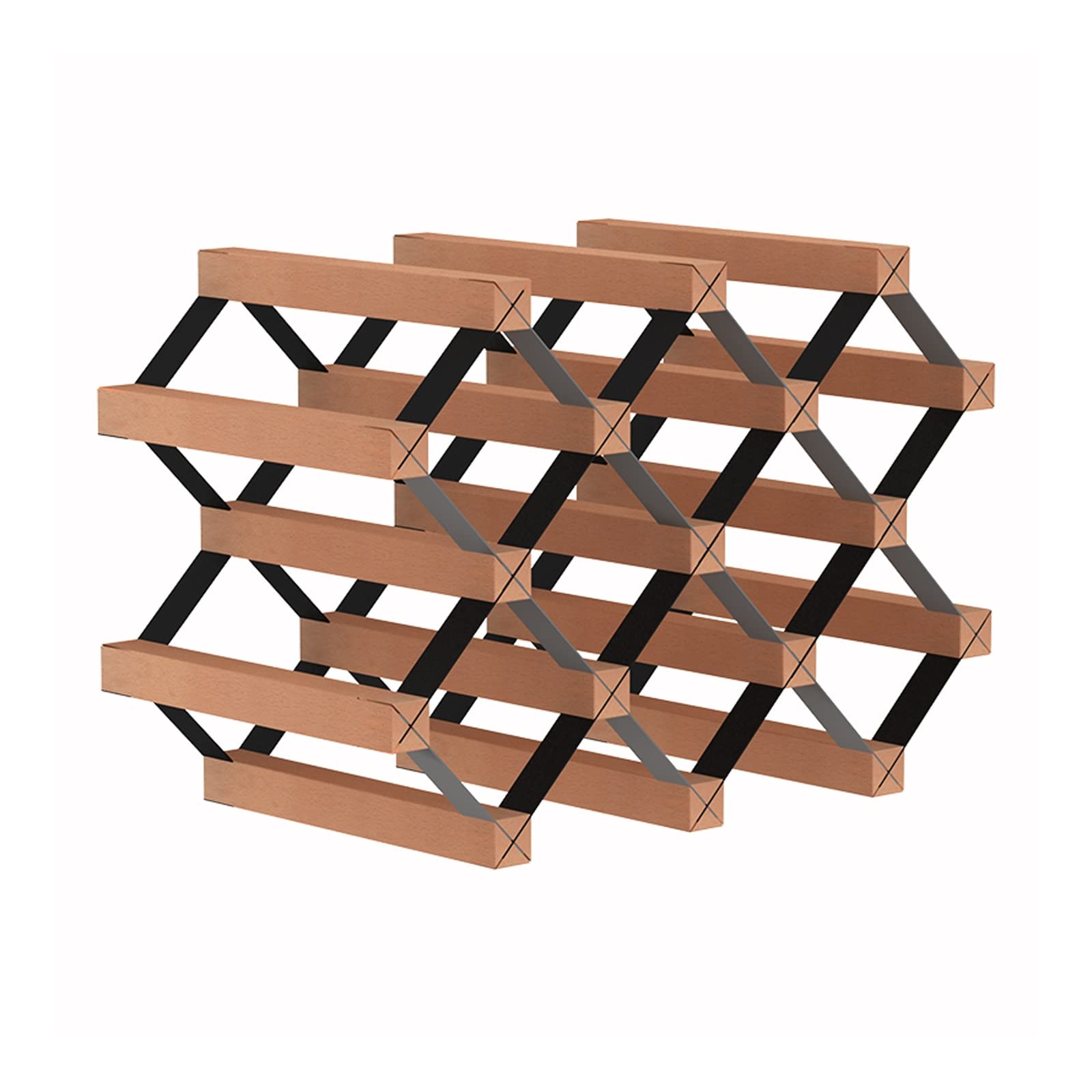 SEFAX Countertop Wine Rack Cabinet - 12 Bottle Wooden Wine Storage Shelf Organizer for Kitchen, Bar, Pantry | Perfect for Small Spaces, Home Decor & Entertaining Guests