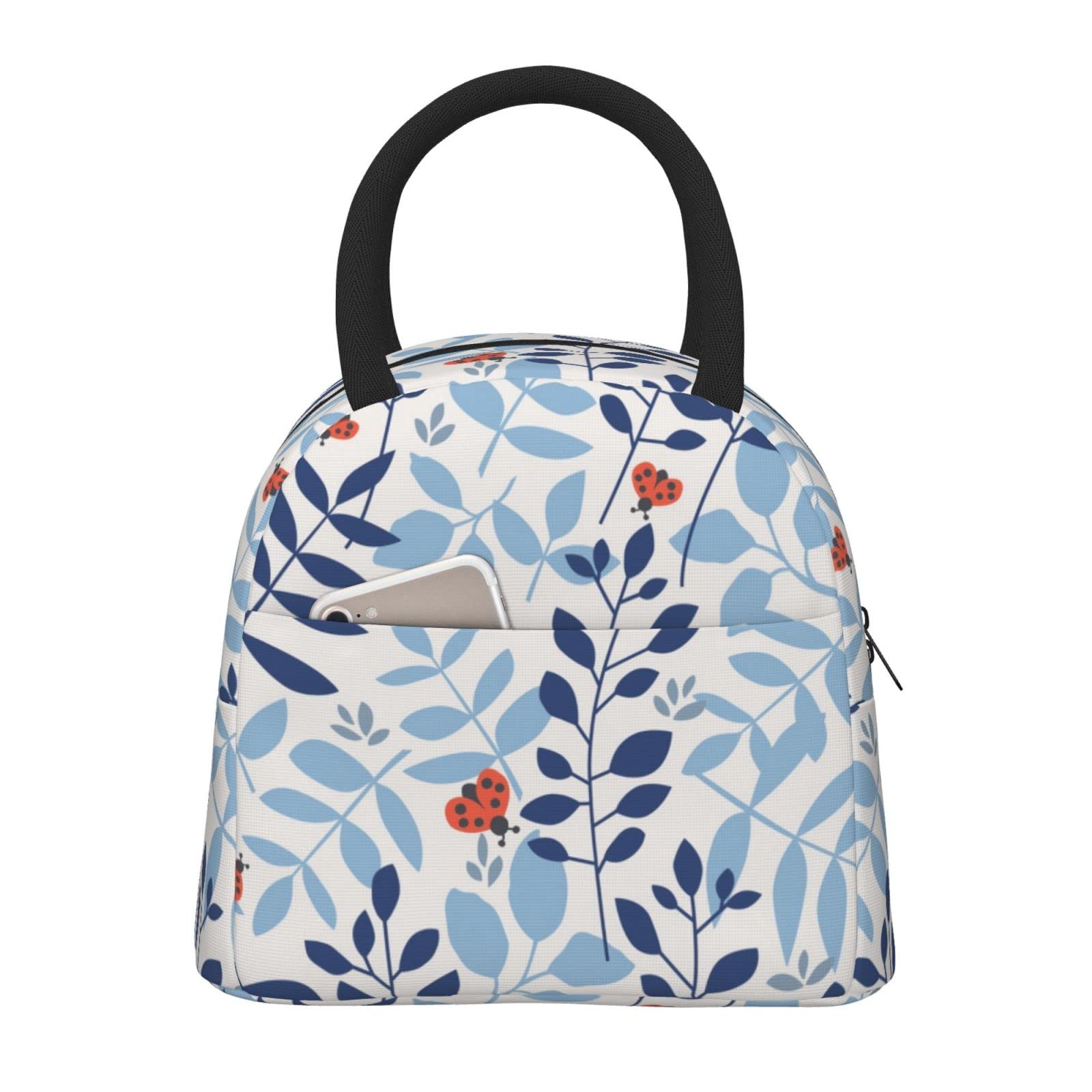UWNXPIW Insulated Leakproof Lunch Bag - Cute Ladybug Design for Women, Kids & Teens - Large Thermal Tote for Work, School & Picnics - Perfect for Office Lunches, Beach Trips & Outdoor Adventures