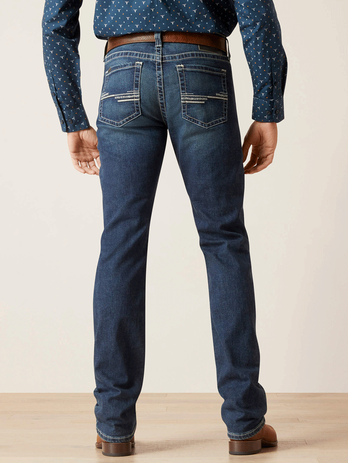 Ariat Men's Modern TekStretch Easton Slim Fit Jean - Galaxy Blue - Comfortable Stretch Denim for Work & Casual Wear | Perfect for Cowboy Boots & Outdoor Activities