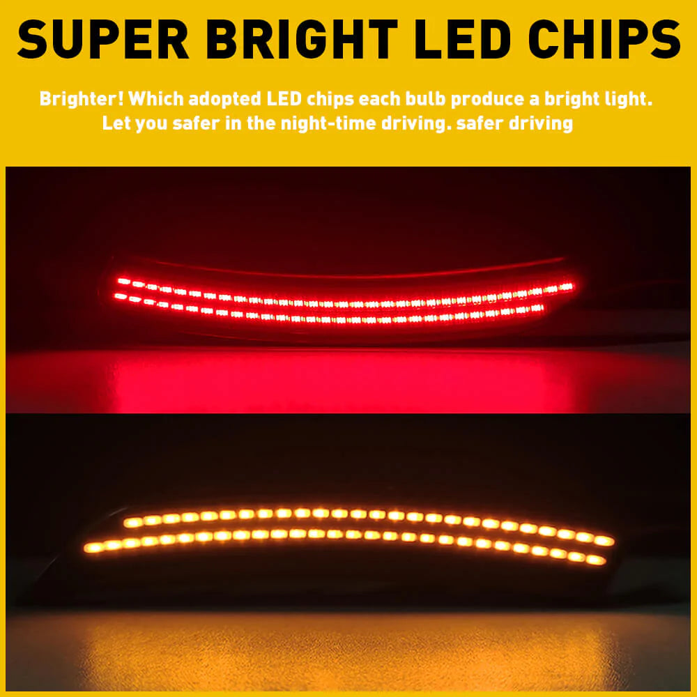 Smoked Shell Front & Rear Bumper LED Side Marker Lights for 2015-2017 Chrysler 200 - Durable Waterproof Design for Night Driving & Enhanced Vehicle Visibility