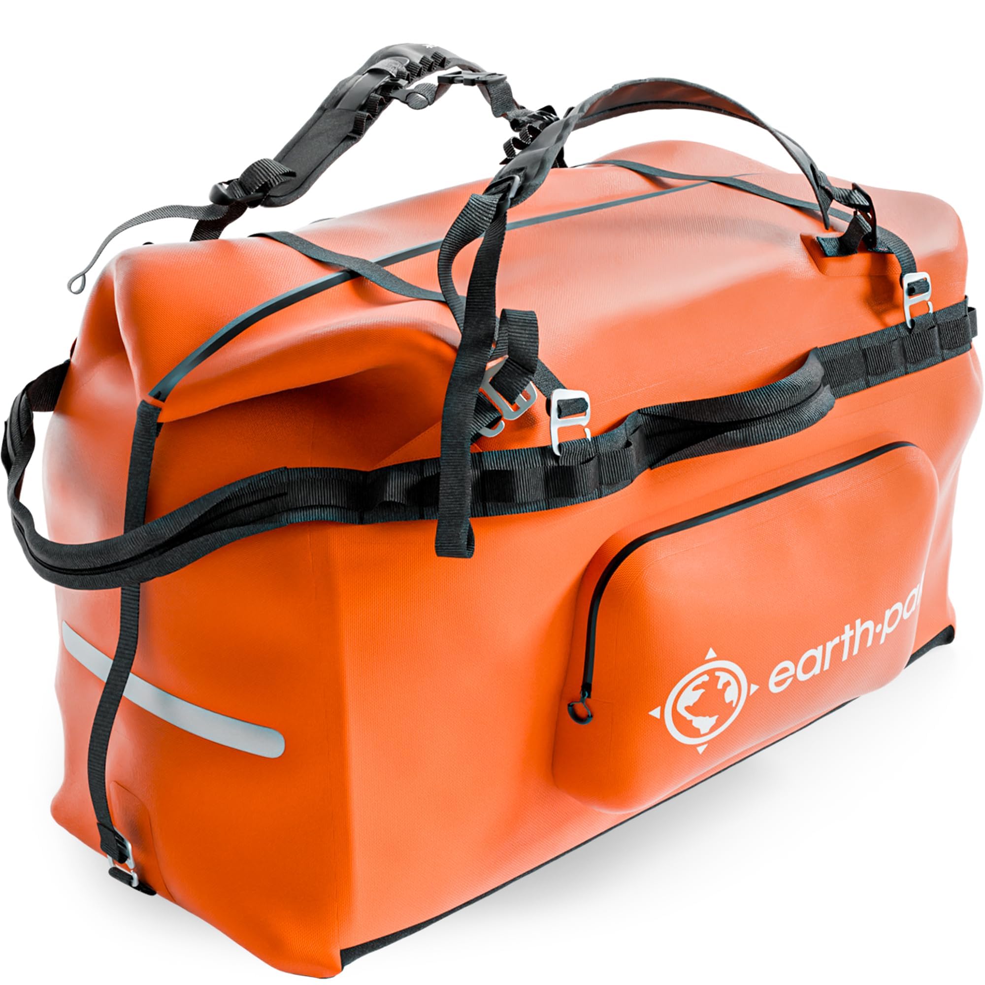 Earth Pak Waterproof Duffel Bag - 1680D Heavy Duty TPU Dry Bag for Camping, Kayaking & Boating - Large Waterproof Duffle with 8x8 Popout Pocket - Marine Gear for Outdoor Adventures, Beach Trips & Water Sports