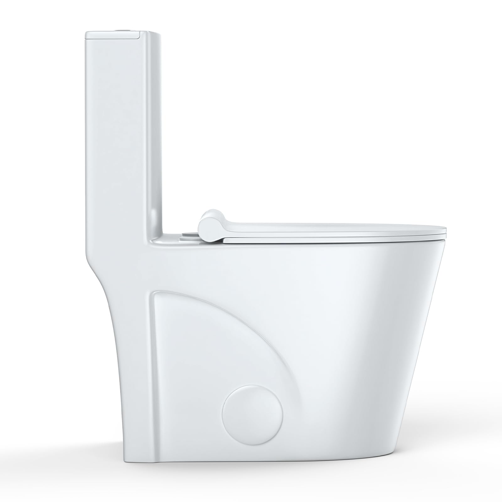One Piece Elongated Toilet with Soft Closing Seat - Comfort Height, Dual Tornado Flush 1.6 GPF - Perfect for Modern Bathrooms, Small Spaces & Water-Efficient Homes