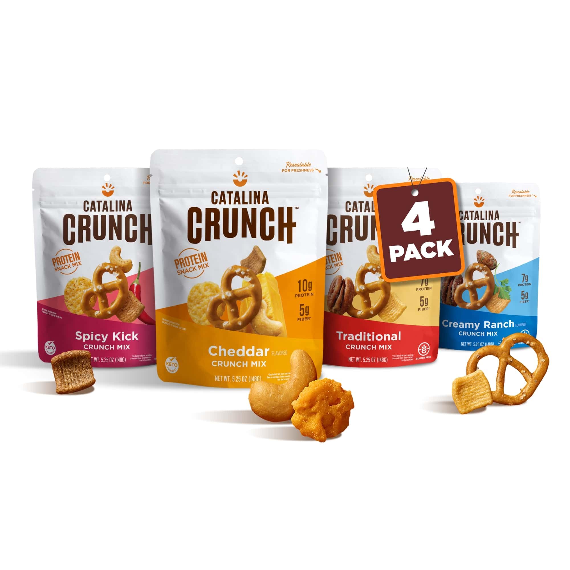Catalina Crunch High Fiber Protein Snack Mix Variety Pack - Low Carb, Keto Friendly, Gluten Free | Healthy On-the-Go Snacks for Work, Gym & Travel