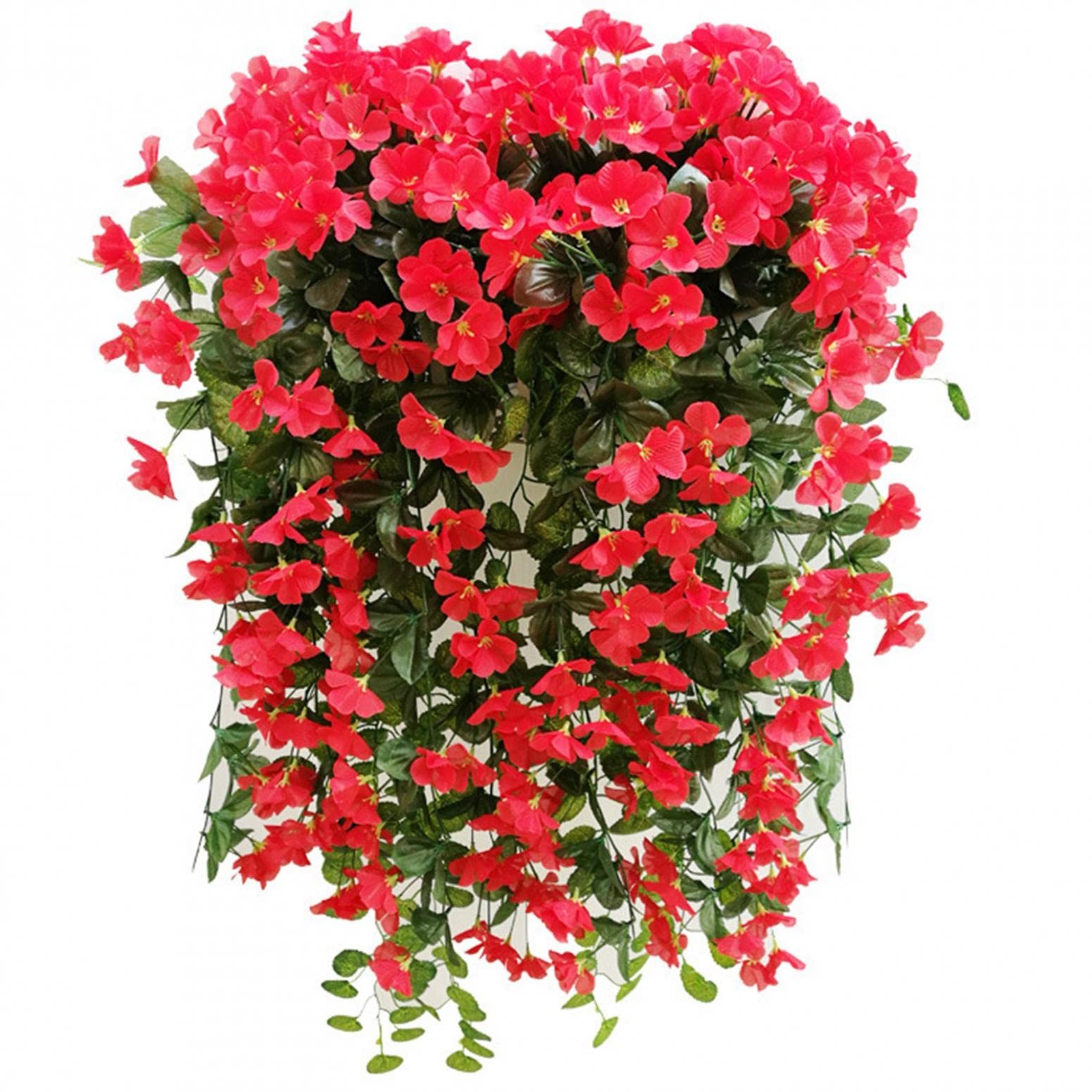 Artificial Hanging Violet Flowers - Outdoor Fake Vine Plants, Silk Floral Garland for Wedding Arch, Home, Party & Office Decoration | Perfect for Porch, Garden, Patio & Indoor Hanging Decor