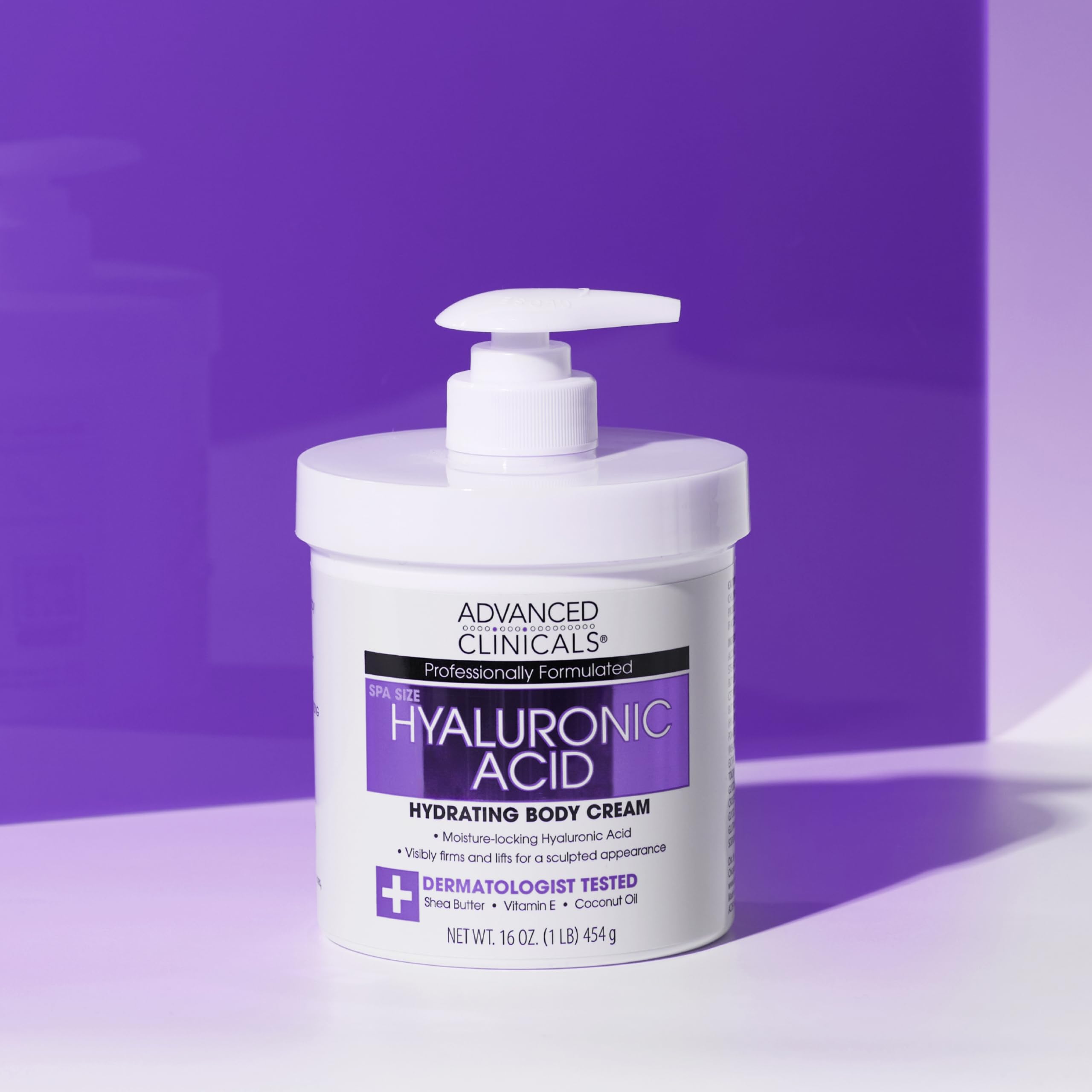 Advanced Clinicals Hyaluronic Acid Body Lotion & Face Moisturizer with Vitamin E - Hydrating Firming Lotion for Wrinkles, Stretch Marks & Dry Skin | 16 Oz Skin Care | Perfect for Daily Hydration & Anti-Aging Routine