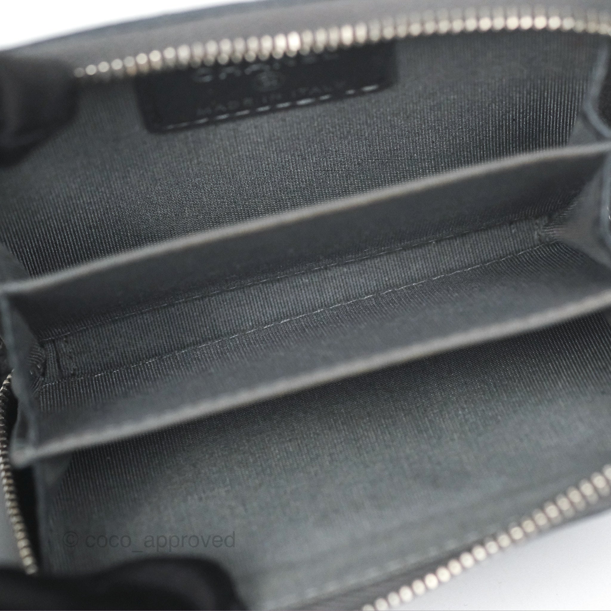 Chanel Camellia Crystal Studded Zipped Coin Purse Grey Silver Hardware - Elegant Small Wallet for Women, Perfect for Parties, Gifts & Everyday Use