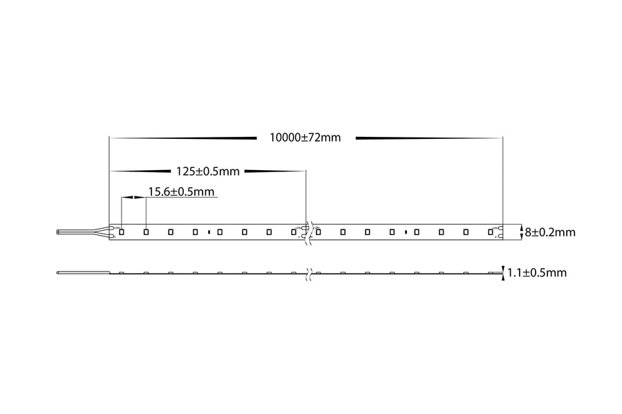 4.8W 24V DC IP20 LED Strip Light 3000K Warm White - Perfect for Home, Office, and Commercial Lighting Decorations