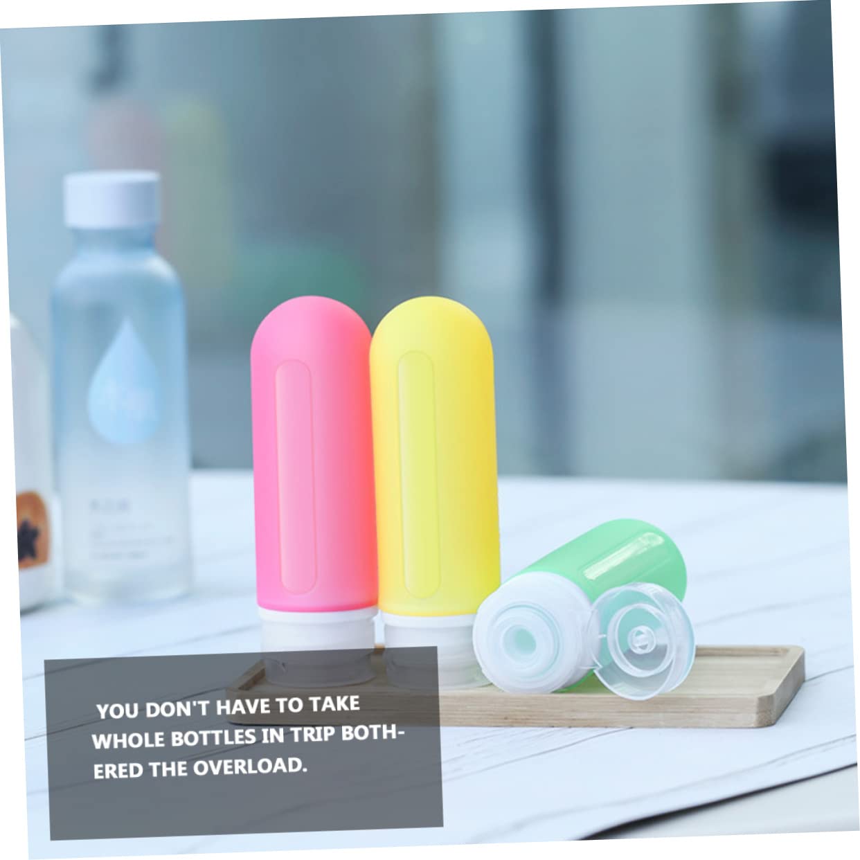 Healeved 5-Piece Refillable Silicone Travel Bottles Set - Leak Proof Squeezable Liquid Containers for Shampoo, Conditioner & Toiletries | Perfect for Air Travel, Gym, Camping & Vacation Essentials