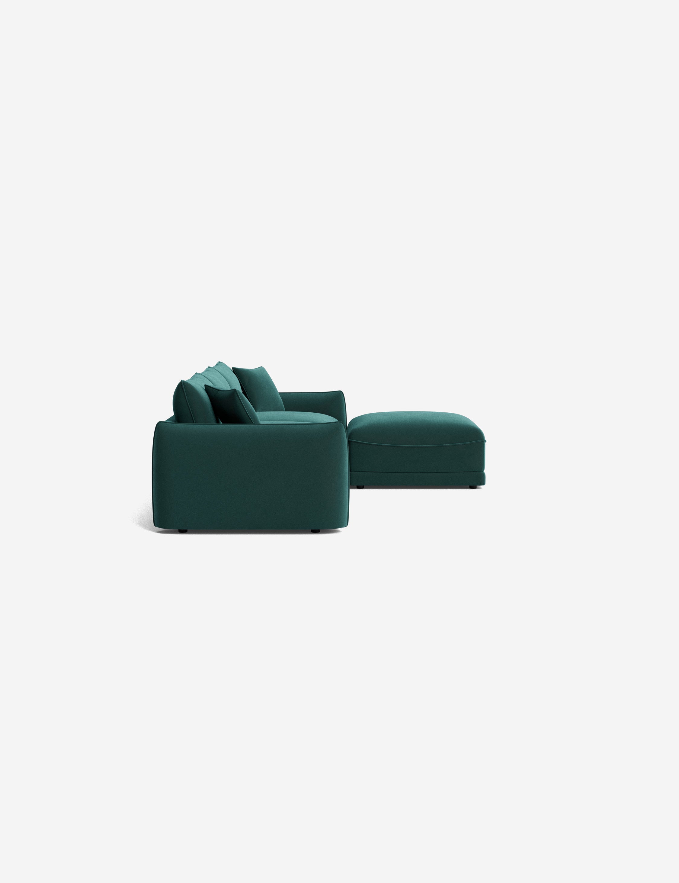 Balmer Sectional Sofa with Ottoman - Modern L-Shaped Couch Set for Living Room, Lounge & Home Theater - Comfortable Fabric Sofa with Chaise & Storage Ottoman