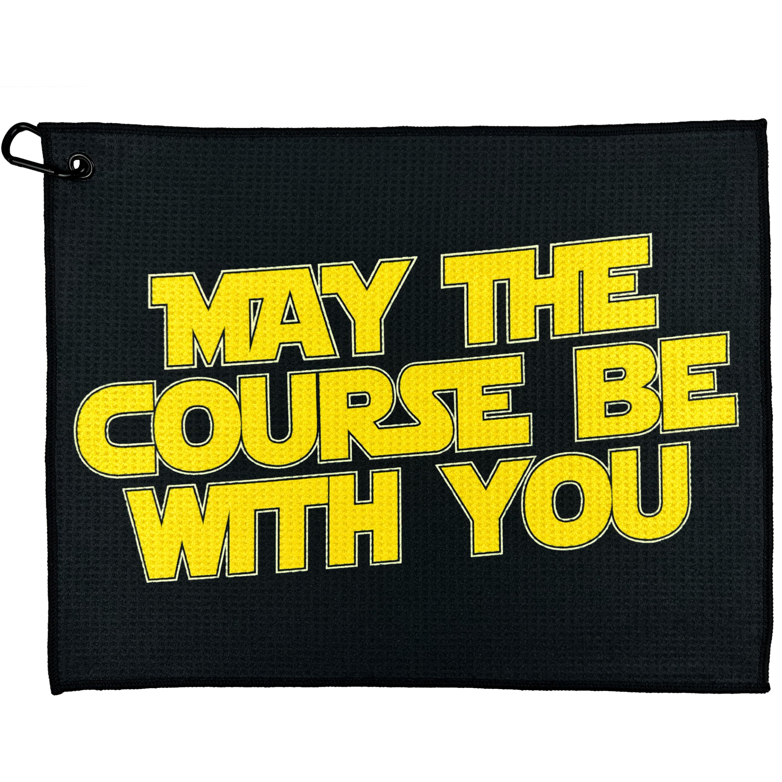 May The Course Be With You Golf Towel - Funny Printed Golf Accessories for Men - Perfect Golf Gift - Ideal for Golf Courses, Driving Range & Clubhouse Use