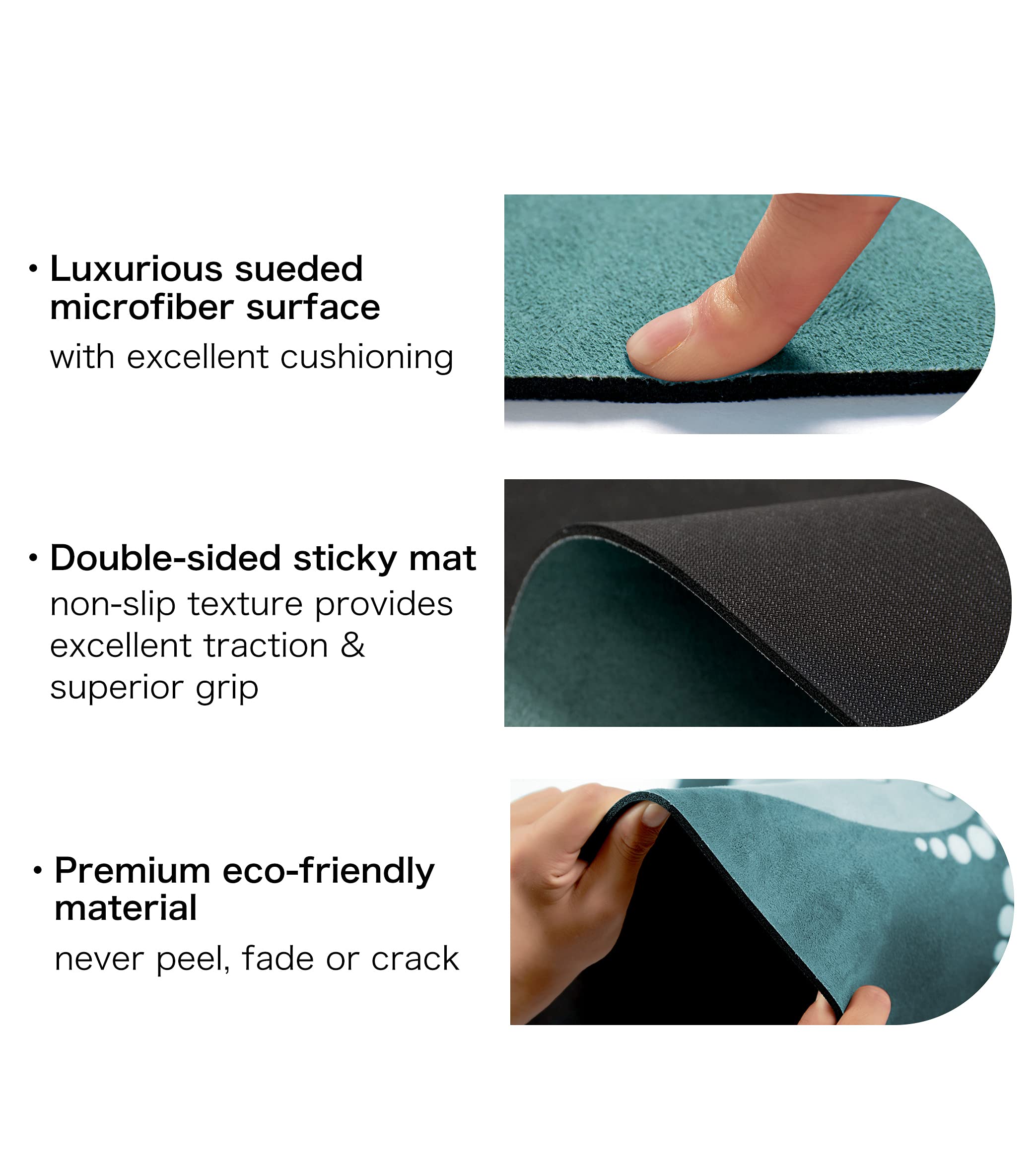 Premium Extra Thick Non-Slip Yoga Mat - 4.6' Round Large Exercise & Meditation Mat - Ultra Comfortable for Home, Studio & Outdoor Yoga Practice