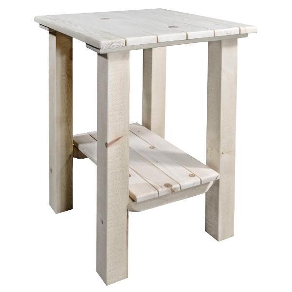 Rustic Homestead Exterior End Table - Outdoor Side Table for Patio, Garden, Porch & Deck - Weather-Resistant Accent Table for Coffee, Books & Decor
