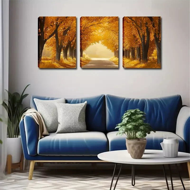 3-Piece Romantic Autumn Forest Wall Art Set - Framed Canvas Prints 40x60cm | High Quality Australian Made | Ready to Hang | Perfect for Living Room, Bedroom & Office Decor