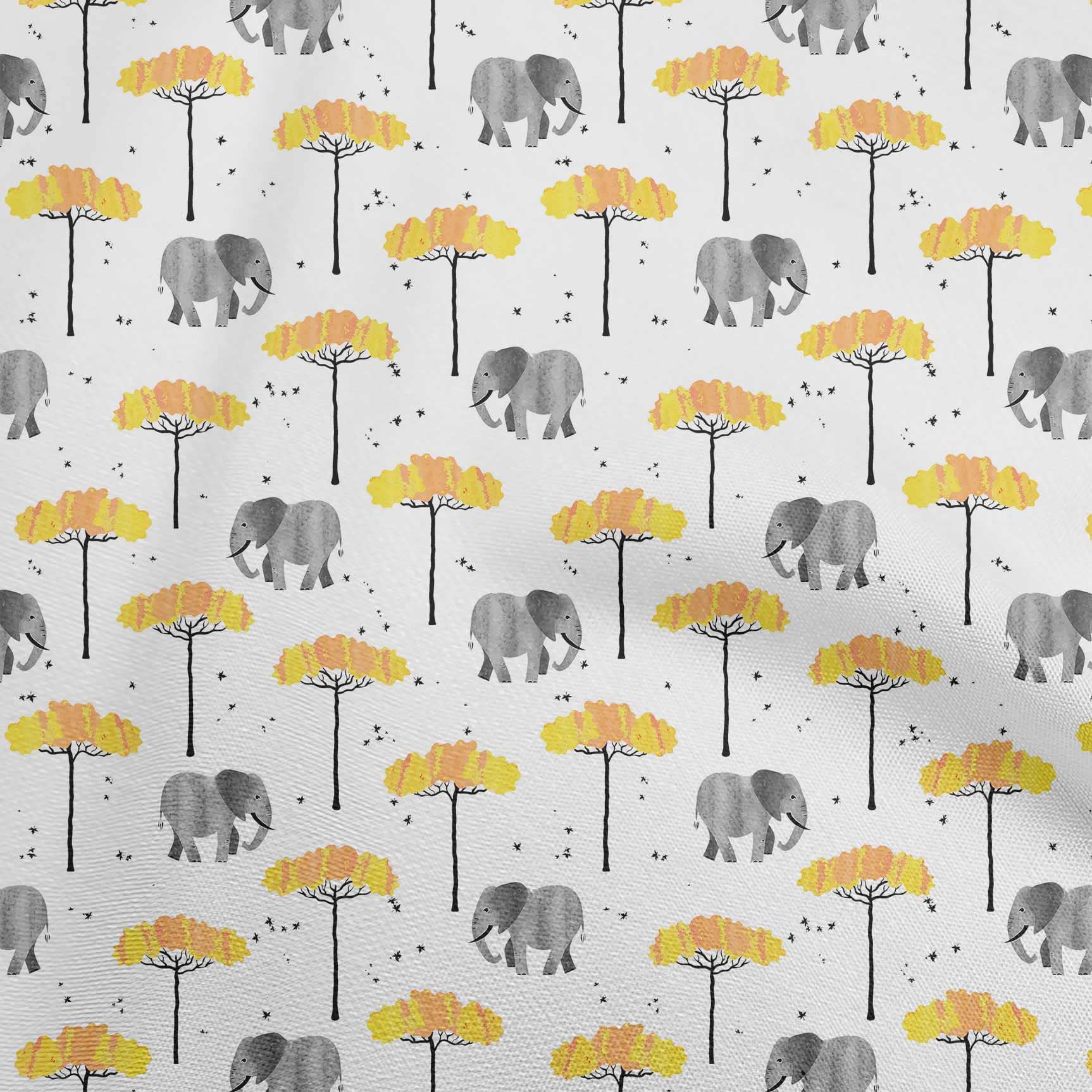 Premium 100% Cotton Cambric Yellow Fabric for Kids - Soft Printed Animal Design DIY Sewing Material by The Yard (42 Inch Wide) - Perfect for Children's Clothing, Quilting & Craft Projects